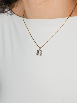 Sheer Imperial Topaz Square Cut Charm in 14k Yellow Gold