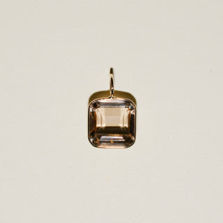 Sand Dollar Imperial Topaz Emerald Cut Charm in 14k Yellow Gold