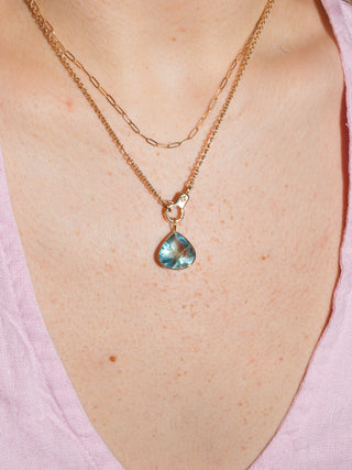 Hunker Fluorite Pear Cut Charm in Yellow 14k Gold