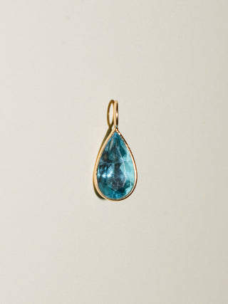 Tweety Fluorite Teardrop Cut Charm in Yellow 14k Gold
