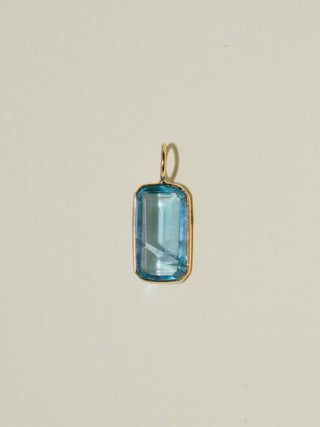 Scales n Tales Fluorite Emerald Cut Charm in Yellow 14k Gold