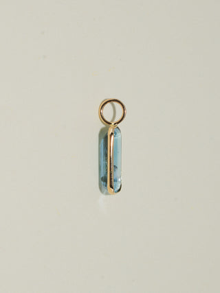 Scales n Tales Fluorite Emerald Cut Charm in Yellow 14k Gold