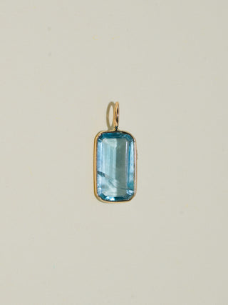 Scales n Tales Fluorite Emerald Cut Charm in Yellow 14k Gold