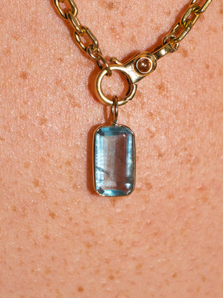 Scales n Tales Fluorite Emerald Cut Charm in Yellow 14k Gold