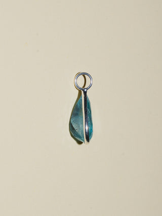 Hawaiian Blue Fluorite Teardrop Cut Charm in Sterling Silver
