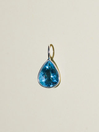 Bahama Mama Fluorite Teardrop Cut Charm in Sterling Silver