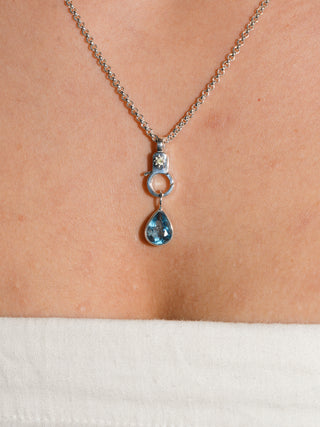 Bahama Mama Fluorite Teardrop Cut Charm in Sterling Silver
