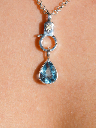 Bahama Mama Fluorite Teardrop Cut Charm in Sterling Silver