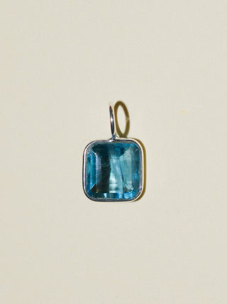 Wave Runner Fluorite Emerald Cut Charm in Sterling Silver