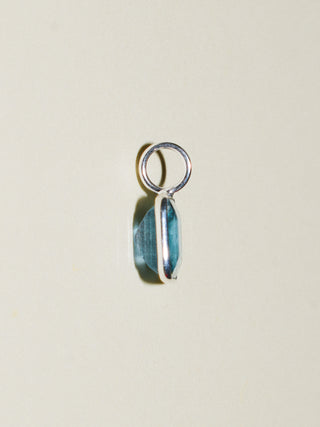 Wave Runner Fluorite Emerald Cut Charm in Sterling Silver