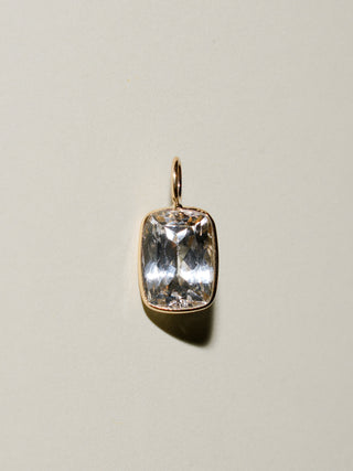 Glimmering Imperial Topaz Cushion Cut Charm in 14k Yellow Gold