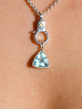 Surfer Girl Fluorite Trillion Cut Charm in Sterling Silver