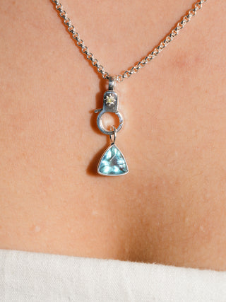 Surfer Girl Fluorite Trillion Cut Charm in Sterling Silver