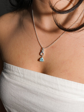 Surfer Girl Fluorite Trillion Cut Charm in Sterling Silver