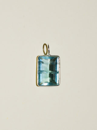 Pebble Beach Fluorite Emerald Cut Charm in Sterling Silver