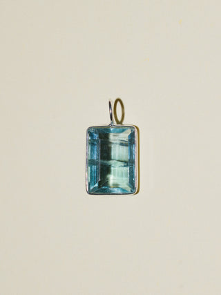 Pebble Beach Fluorite Emerald Cut Charm in Sterling Silver