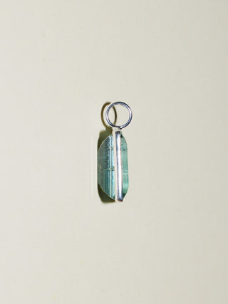 Pebble Beach Fluorite Emerald Cut Charm in Sterling Silver