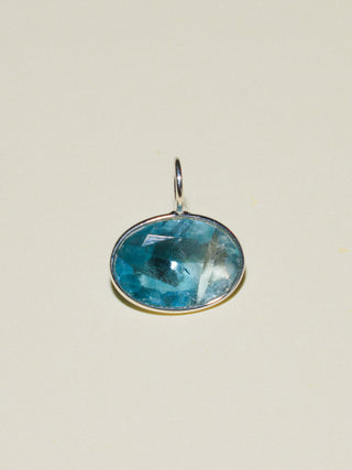 Swimmer Winner Fluorite East West Oval Cut Charm in Sterling Silver