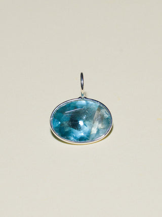 Swimmer Winner Fluorite East West Oval Cut Charm in Sterling Silver