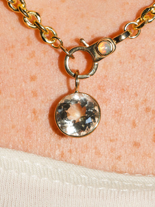 Pavola Imperial Topaz Oval Cut Charm in Yellow 14k Gold