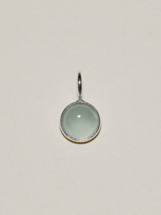 Cha Cha Aquamarine Round Cabochon Charm in Sterling Silver