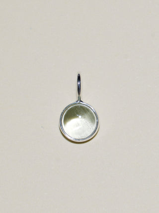 Papa Boy Aquamamrine Round Cabochon Charm in Sterling Silver