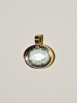 Skate Aquamarine Triple East to West Oval Cut Charm in Yellow 14k Gold