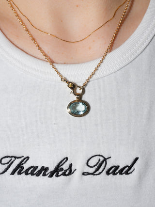 Skate Aquamarine Triple East to West Oval Cut Charm in Yellow 14k Gold