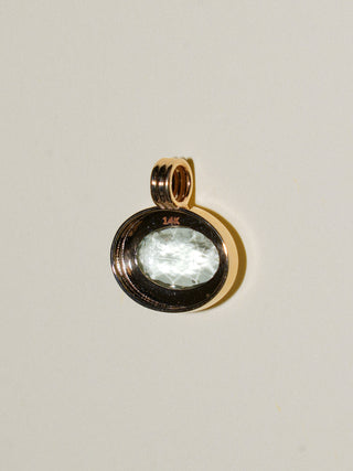 Thin Ice Aquamarine Triple East to West Oval Cut Charm in Yellow 14k Gold
