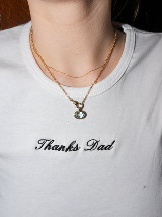 Thin Ice Aquamarine Triple East to West Oval Cut Charm in Yellow 14k Gold