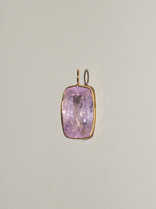 Tall Girl Pink Beryl Can Cut Charm in Yellow 14k Gold