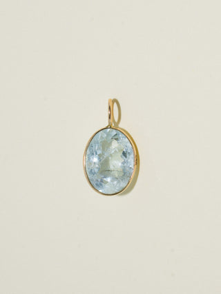 Polar Plunge Aquamarine Oval Cut Charm in Yellow 14k Gold