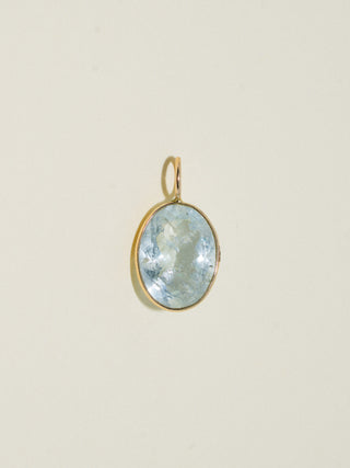 Polar Plunge Aquamarine Oval Cut Charm in Yellow 14k Gold