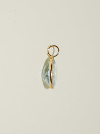 Polar Plunge Aquamarine Oval Cut Charm in Yellow 14k Gold