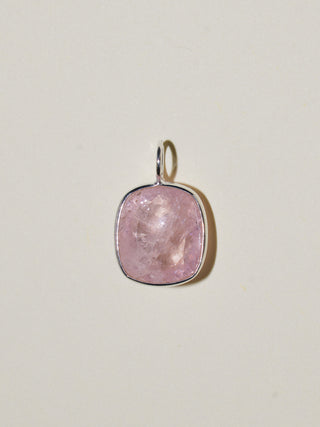 Plie Pink Beryl Oval Cut Charm in Sterling Silver