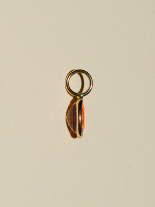Golden Hour Orange Sapphire Oval Cut Charm in Yellow 14k Gold
