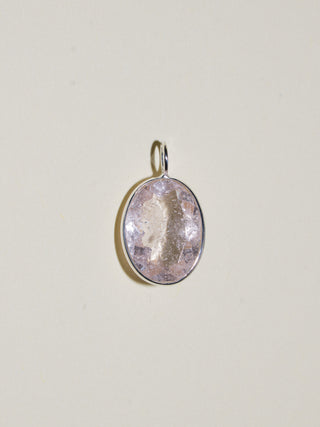 Crushing and Blushing Pink Beryl Cushion Cut Charm in Sterling Silver