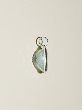 Beach Read Aquamarine Cushion Cut Charm in Sterling Silver