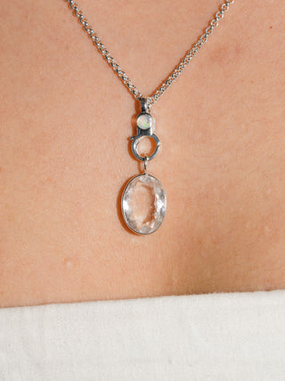 Lychee Martini Pink Beryl Oval Cut Charm in Sterling Silver