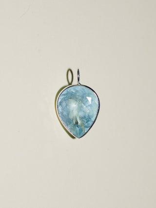 Dorsol Aquamarine Inverted Pear Cut Charm in Sterling Silver
