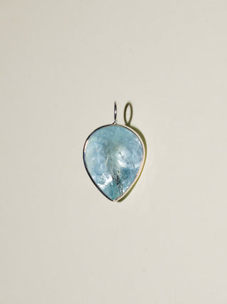 Dorsol Aquamarine Inverted Pear Cut Charm in Sterling Silver