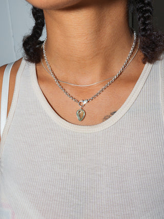 Whale Tale Aquamarine Inverted Pear Cut Charm in Sterling Silver