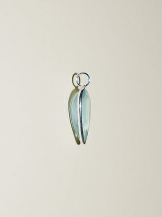 Blue Raspberry Aquamarine Inverted Pear Cut Charm in Sterling Silver