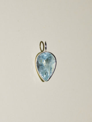 Flippers Aquamarine Inverted Pear Cut Charm in Sterling Silver