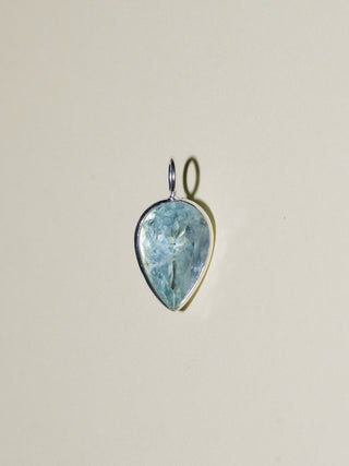 Flippers Aquamarine Inverted Pear Cut Charm in Sterling Silver