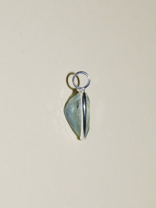 Flippers Aquamarine Inverted Pear Cut Charm in Sterling Silver