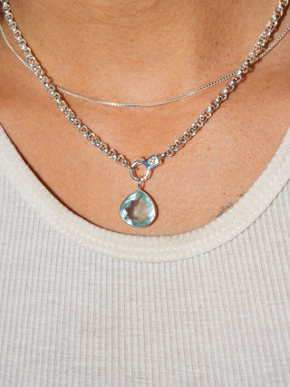 Marine Specialties Aquamarine Teardrop Cut Charm in Sterling Silver