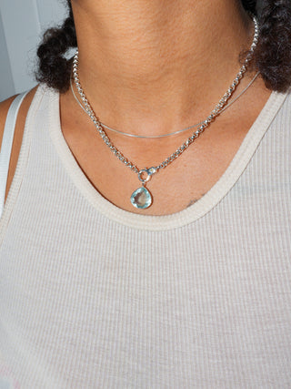 Marine Specialties Aquamarine Teardrop Cut Charm in Sterling Silver