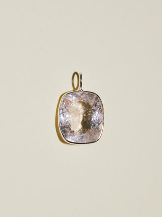 Pinky Toe Pink Beryl Cushion Cut Charm in Sterling Silver