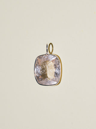Pinky Toe Pink Beryl Cushion Cut Charm in Sterling Silver